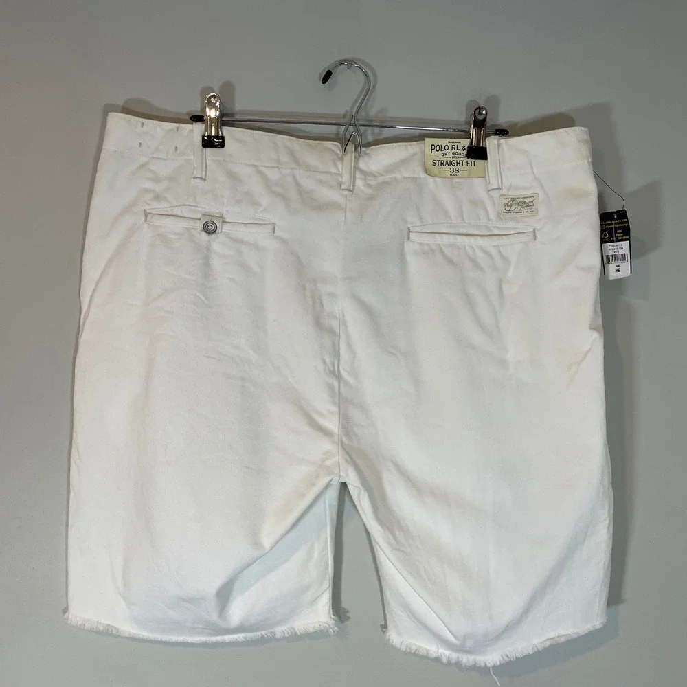 Polo Ralph Lauren Mens White Straight Fit Cut-Off Denim Shorts 38 NWT Classics